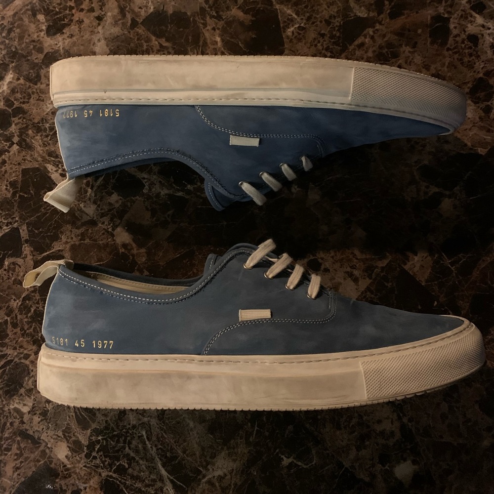 Men’s Common Projects Blue Four Hole Sneakers